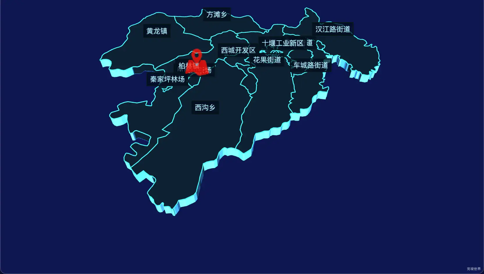 19 echarts 十堰市张湾区geoJson地图3d地图自定义图标